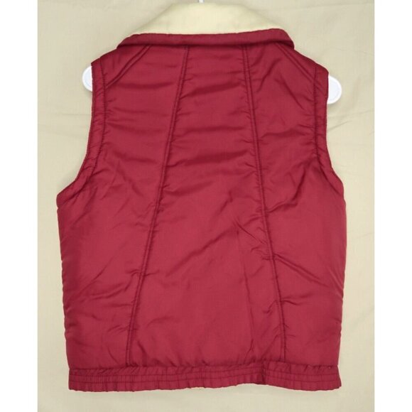 Vintage Sears Puffer Vest Red Snap Front 70s 80s Outerwear Retro Women's Small - Picture 6 of 11